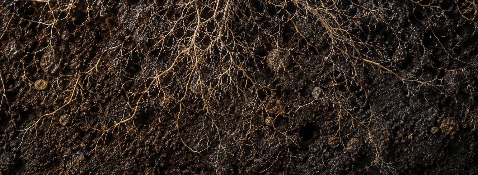 Fine root architecture branching through dark soil